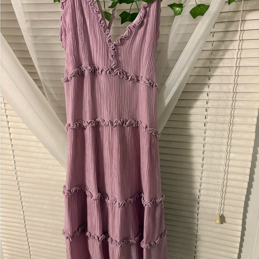 Elegant Lavender Ruffle Mini Dress
